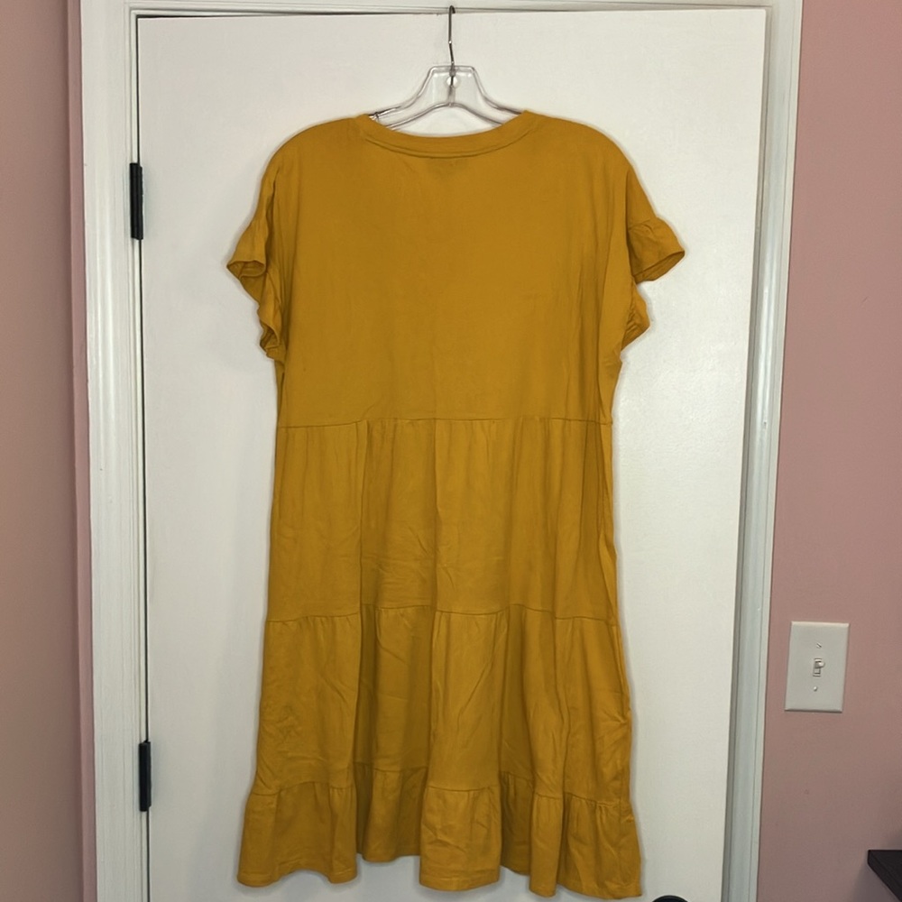 J Crew Mustard Yellow Tiered Dress - Picture 5 of 8